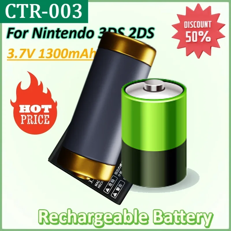 

CTR-003 3.7V 1300mAh for Nintendo 3DS 2DS NEW 2DS XL Lipo Battery Nintendo N3DS Gamepad Controller 3DS Accessories