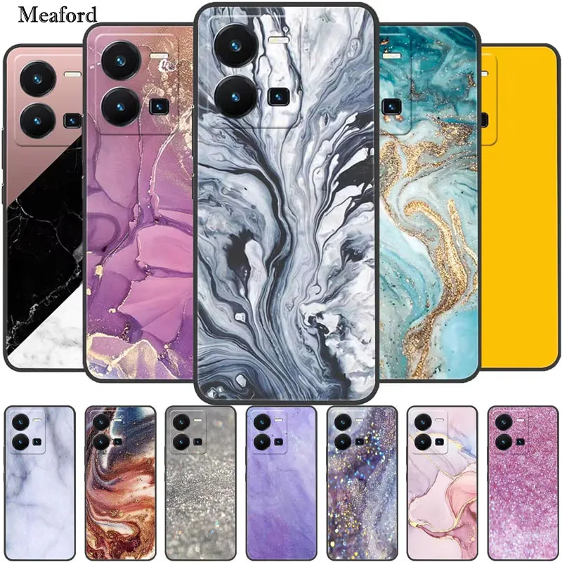 

Чехол для Vivo X80 Lite Marble Мягкий силиконовый чехол из ТПУ для телефона Vivo X80 Lite X 80 Lite Чехол для VivoX80 Lite Cartoon Coque