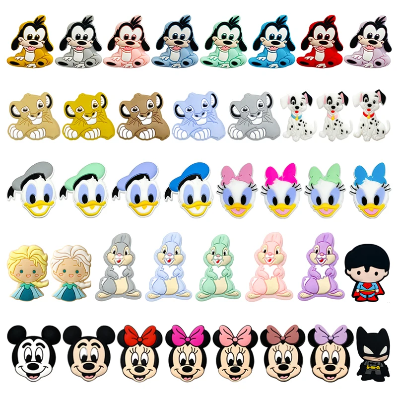 5 Stück Silikon-Cartoon-Perlen Schnullerkette Baby DIY Pflege Nippelkette Zubehör