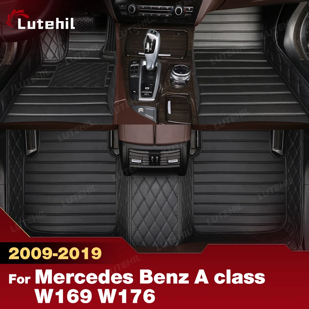 

LUTEHIL For Mercedes Benz A class W169 W176 2009-2019 Custom Car Floor Mats Cover Interior Accessories Protective Pad