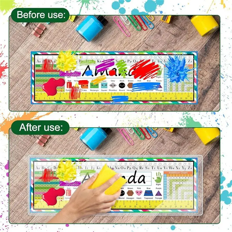 N34R-Clear Reusable Pocket Nameplate 30 Pieces 9.5