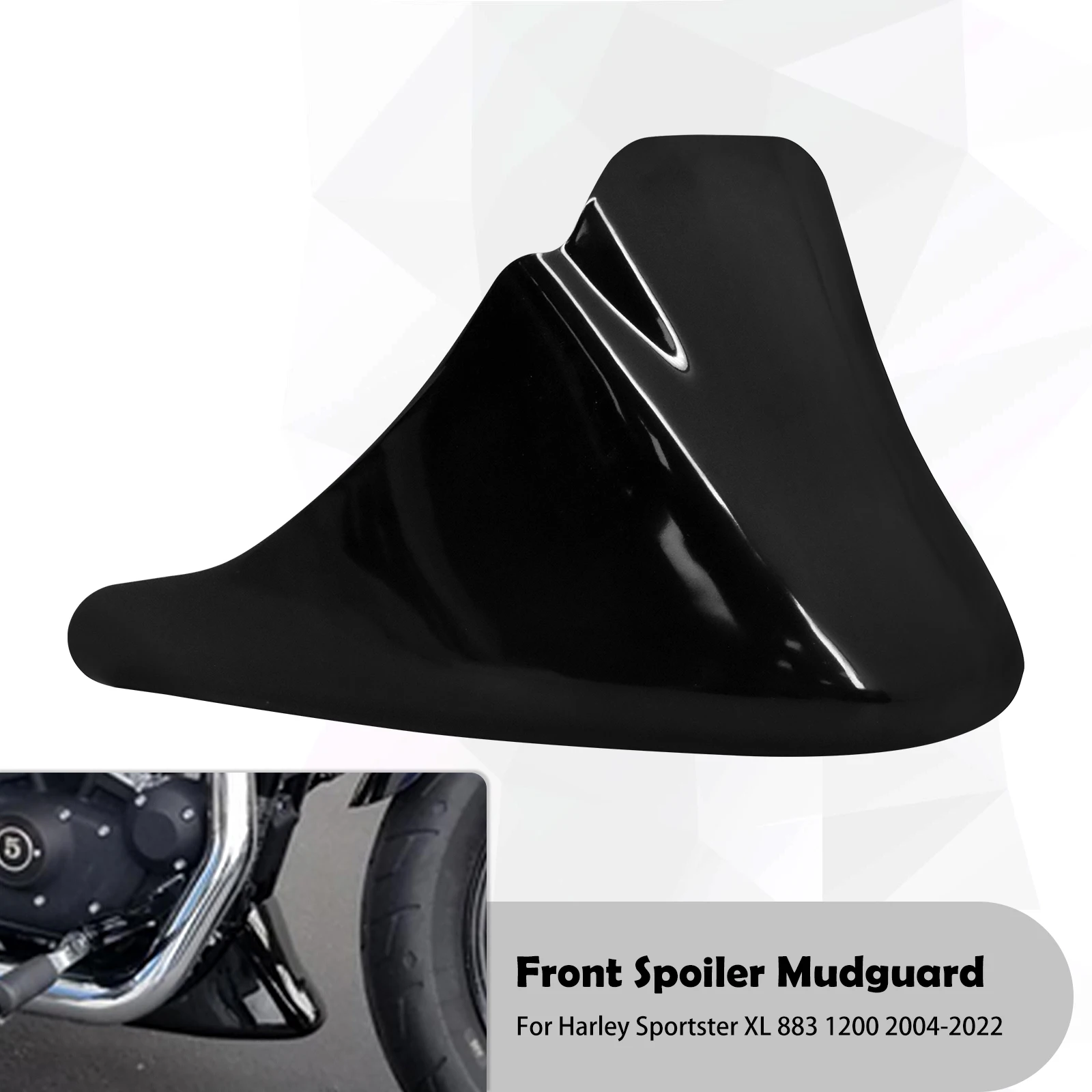 Motorrad Vorne Unten Spoiler Kotflügel Air Dam Kinn Verkleidung Schwarz Für Harley Sportster XL 883 1200 Super Low Custom 2004-2022