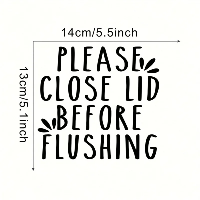 1Pieces“Please close the toilet lid before flushing”Fun Stickers， Humorous Hygiene Reminder