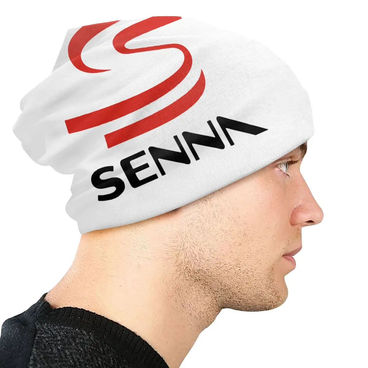 Ayrton Senna Logo Bonnet Hat Hip Hop Outdoor Skullies Beanies Hats for Men Women Knitted Hat Summer Warm Dual-use Unisex Cap