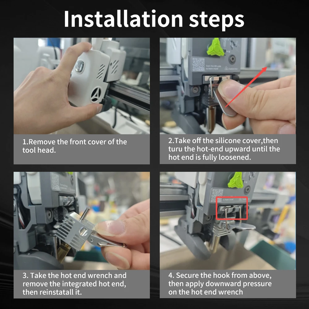 Für Creality SPARKX i7 Hotend Kit 0,4mm Heizblock-Kit Silikonsocken Extruder-Zahnrad-Komponente für i7 3D-Drucker Zubehör – Detail 8
