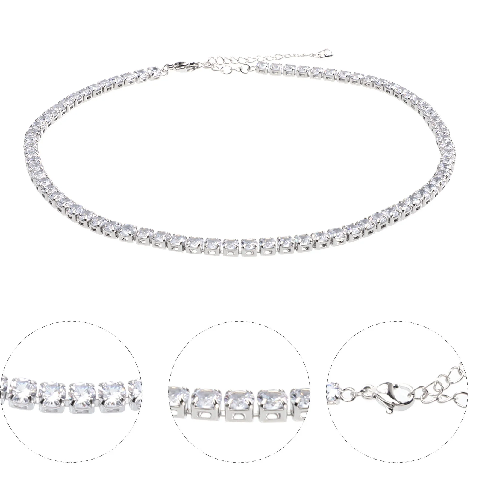 Colar moderno zircão strass clavícula acessório branco feminino homem masculino jóias