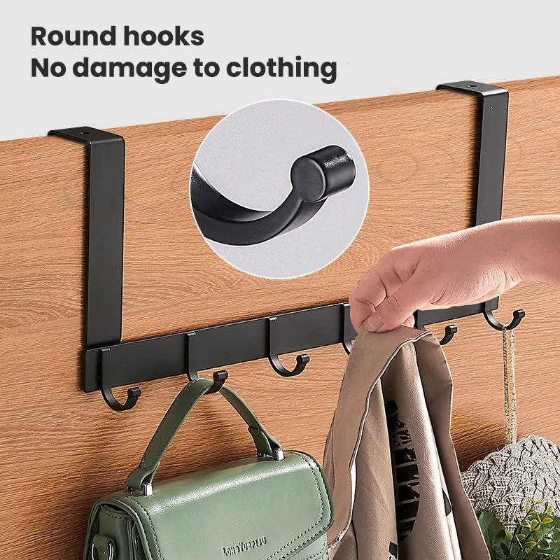 Hooks Over The Door Home Bathroom Organizer Rack Clothes Coat Hat Towel Hanger New Bathroom Kitchen Accessories Holder Door Hang