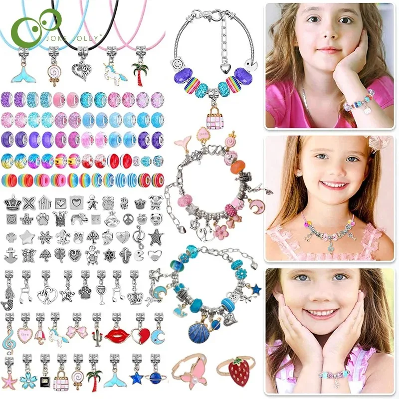 DIY Beaded Bracelet Set with Storage Box for Girls Gift Acrylic European Large Hole Beads Handmade Diy Jewelry Making Kit