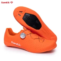 Santic zapatos de bicicleta de carretera de fibra de carbono ciclismo profesional para hombres tacos de carreras SPD zapatos de bloqueo de Ciclismo de Carretera WZS24043