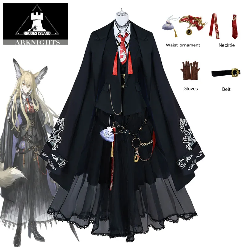 Game Vulpisfoglia Cosplay Costume Arknights Coat Skirt Necktie Outfits Accessories Halloween Uniform Carnival Clothing for Women