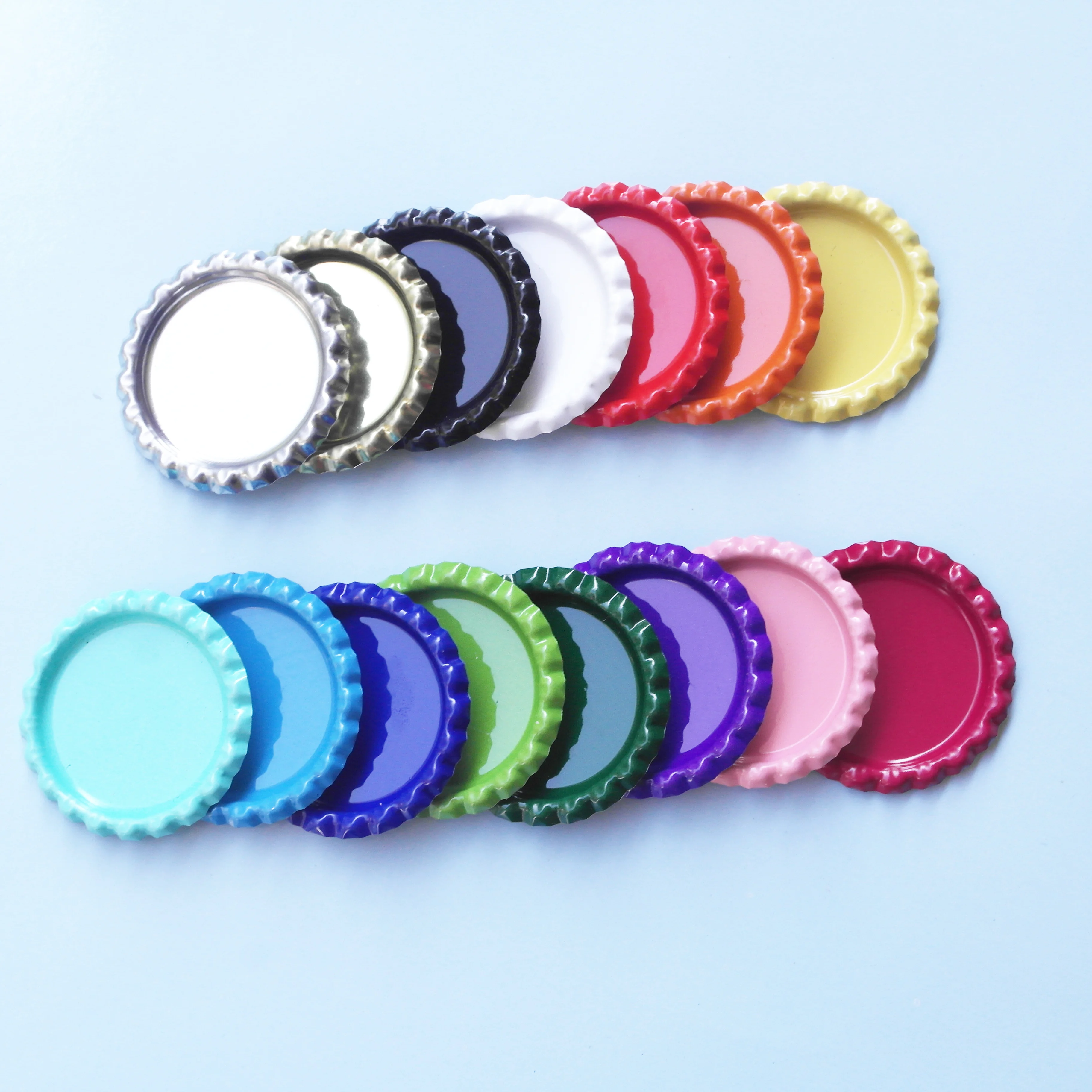 

2000 Pcs/Lot Blue Both Side Colored Flattened Bottle Caps Flat Metal Dome Cap Bottlecap For Crafts & Jewelry Without Hole