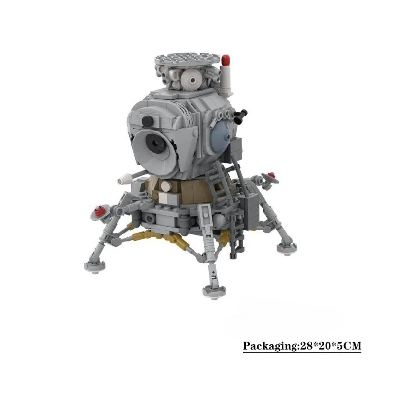 Lunar module creative building blocks, iconic spacecraft assembly model, brick toy gifts for space history enthusiasts