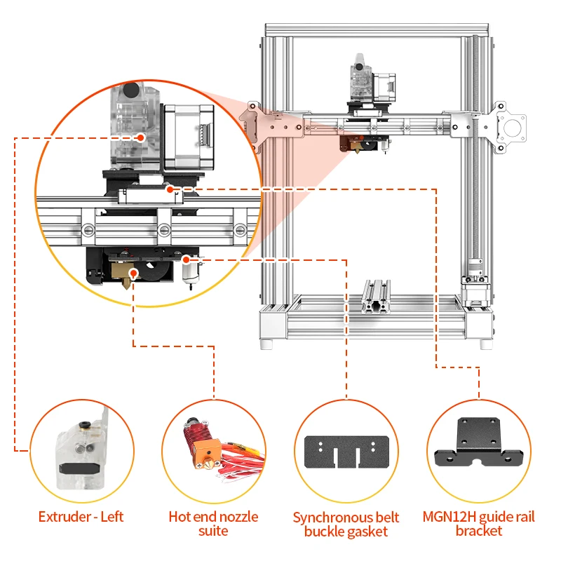 DIY 3D Printer Accessories Upgrade Ender3 Short range extruder bracket kit Compatible With MGN12H Linear Rail for Ender-3/V2