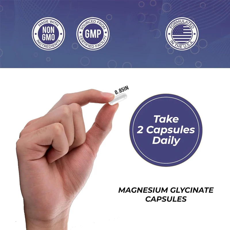 Magnesium Glycine 400mg - Highly Absorbent, Super Chelated Magnesium, Muscle Recovery and Bone Health