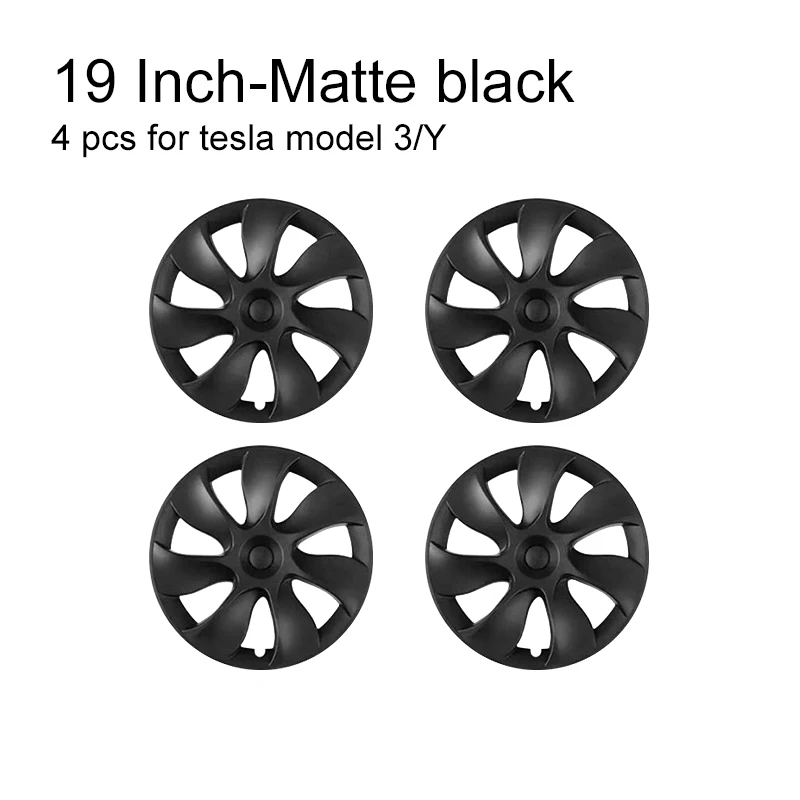 4PCS For Tesla Model 3/Y 18 19 Inch Hub Cap Performance Wheel Caps Automobile Replacemen Hubcap Full Rim Cover Accessories