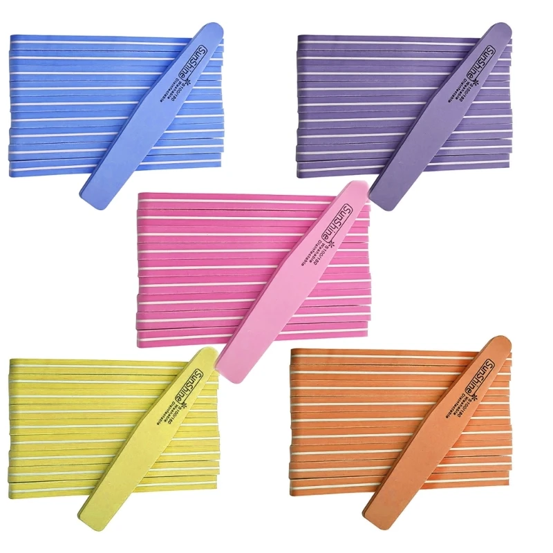 

Y1UF Double Sided Mini File Emery Board Nails Polish Sanding Buffer Strips Sanding Polishing Manicure Art Tools 10x