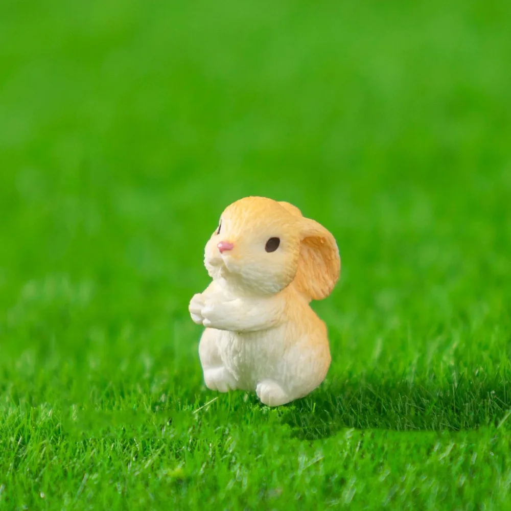 Multicolor Mini Easter Rabbit Figurine Easter Egg Resin Miniature Knickknacks Handicraft DIY Cartoon Buuny Statue
