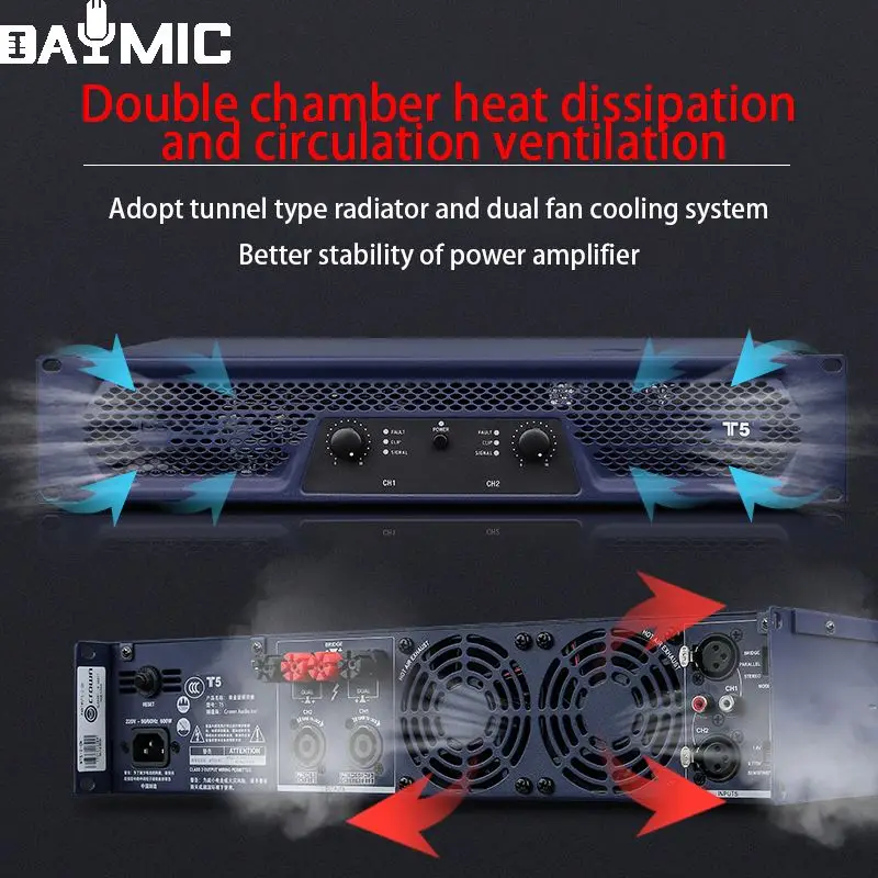 Aoshen T7 2X800w 2-قناة المهنية مكبر كهربائي نظام الصوت PA KTV مرحلة أداء المؤتمر