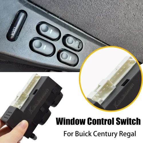 Imagen 2 del producto Botón de interruptor de Control principal de ventanilla eléctrica lateral de coche con conductor LHD delantero 10433029 para Buick Century Regal 1997-2005