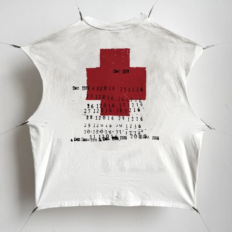 2026SS High Street Saint Letter Pattern Pullover Casual T-shirt Men's Casual Fashion T-shirts Men's Clothes