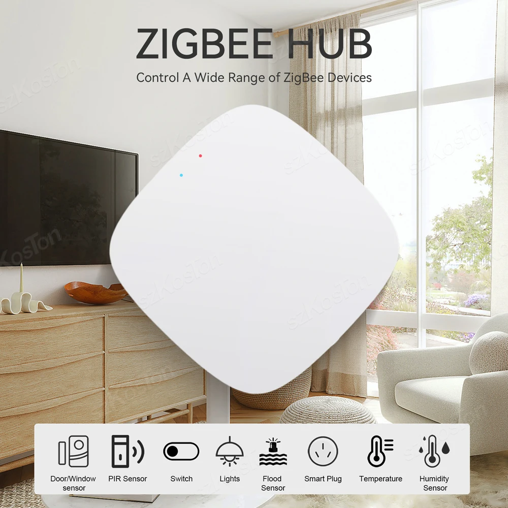 Gateway sem fio Zigbee Tuya Smart Home, Bridge Hub, APP Life, Controle Remoto, Protocolo Zigbee 3.0, funciona com Alexa e Google