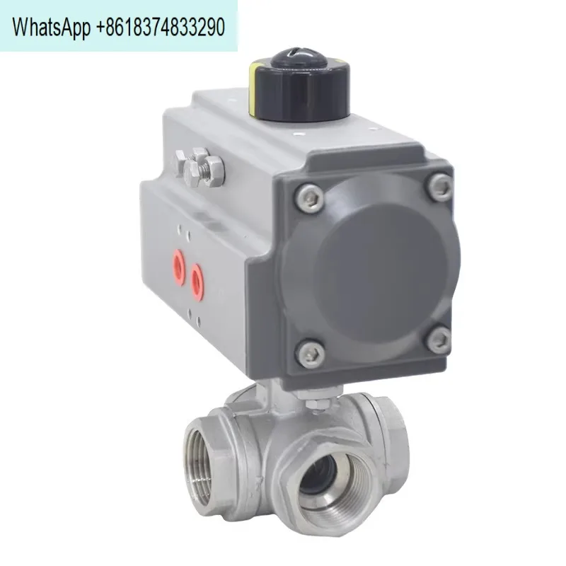 Q616F-16P Water Supply System Internal Threaded Pneumatic Four-Way Ball Valve Double L-Type Valve Switch