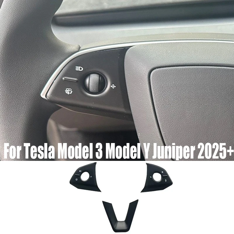 

For Tesla Model 3 Highland Model Y Juniper 2025 Steering Wheel Button Sticker Protective Cover Patch Interior Car Accessories