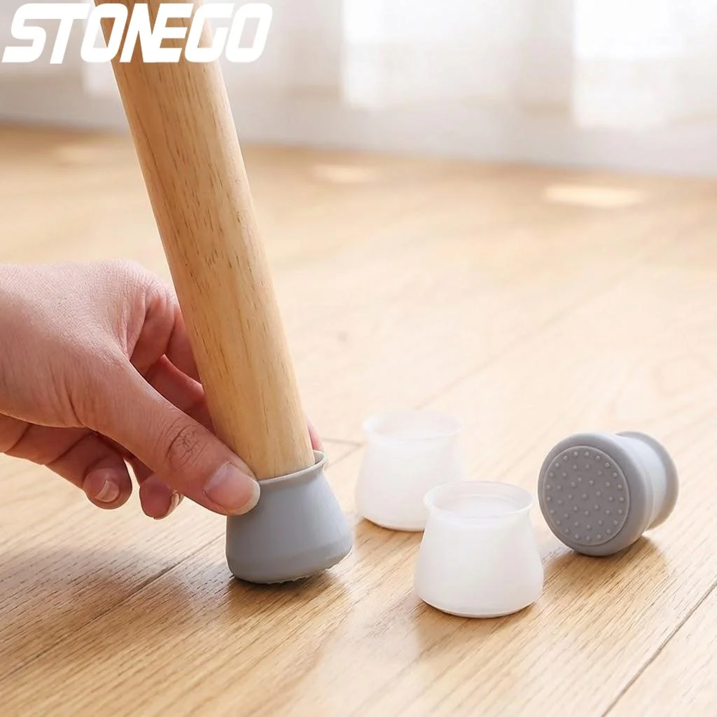 Silicone Furniture Leg Caps Non Slip Floor Protectors Chair Table Foot Pads Home Decor Protector