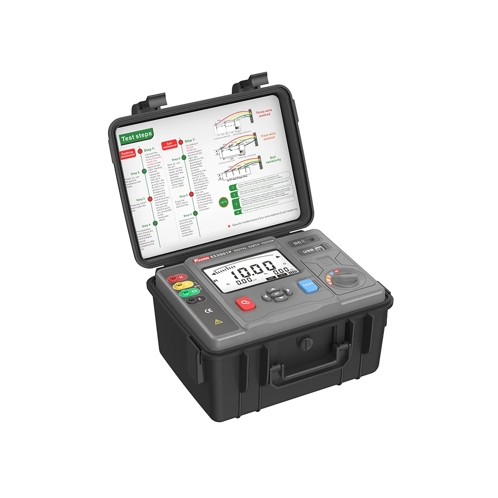ES3001P Earth Resistance Test Instrument High Precision Ground Soil Resistivity Tester for Electrical Testing