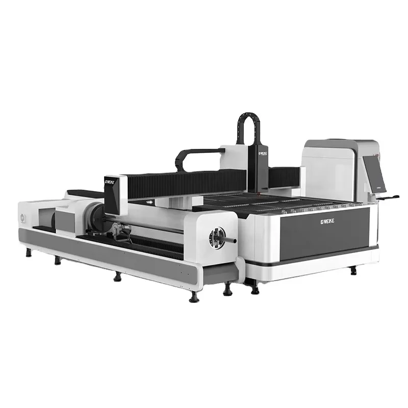 Sheet Metal and Tube 3015R Raycus 2000W PipeTube Sheet Metal Fiber Laser Cutting Machine 6m Rotary