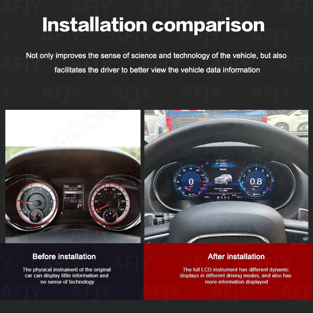 أداة العنقودية الرقمية للسيارة دودج دورانجو 2008 2009 2010 ~ 2021 لوحة القيادة Carplay عرض مقياس سرعة قمرة القيادة الافتراضية #2