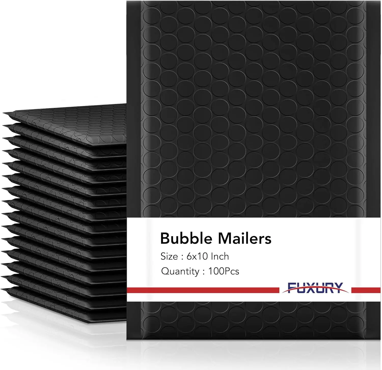 

6x10" Bubble Mailers 100 Pack Black Padded Envelopes, 6x9" Usable Size for Jewelry Makeup