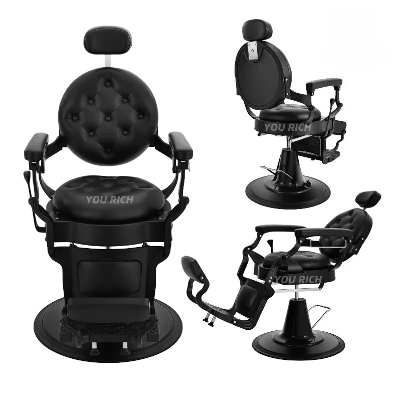 

Черное кожаное парикмахерское кресло с функцией наклона гидравлического насоса для современной парикмахерской