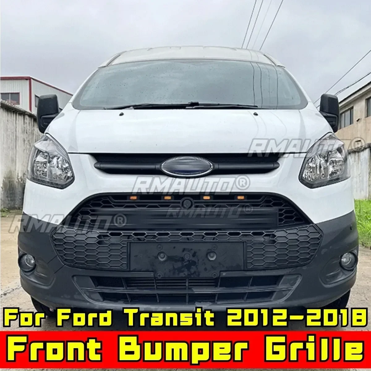 Bumper Grill For Ford Transit 2012-2018 Europe Edition Car Front Bumper Racing Grille Grill Body Kit Front Grille Exterior Part