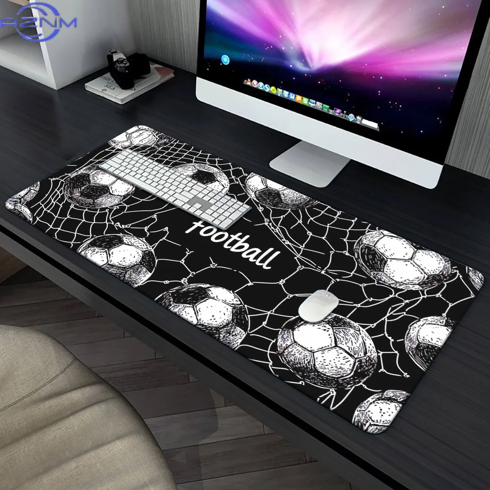 1pc Football-Themed Gaming Mouse Pad & Desk Mat | Anti-Slip Rubber Base, Smooth Polyester Surface with Soccer & Spider Web Desig