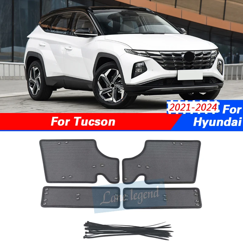 

Middle Screening Mesh Front Grille Mesh For Hyundai Tucson 2021-2024 NoCamera Front Grille Net Cover Stainless steel Accessories