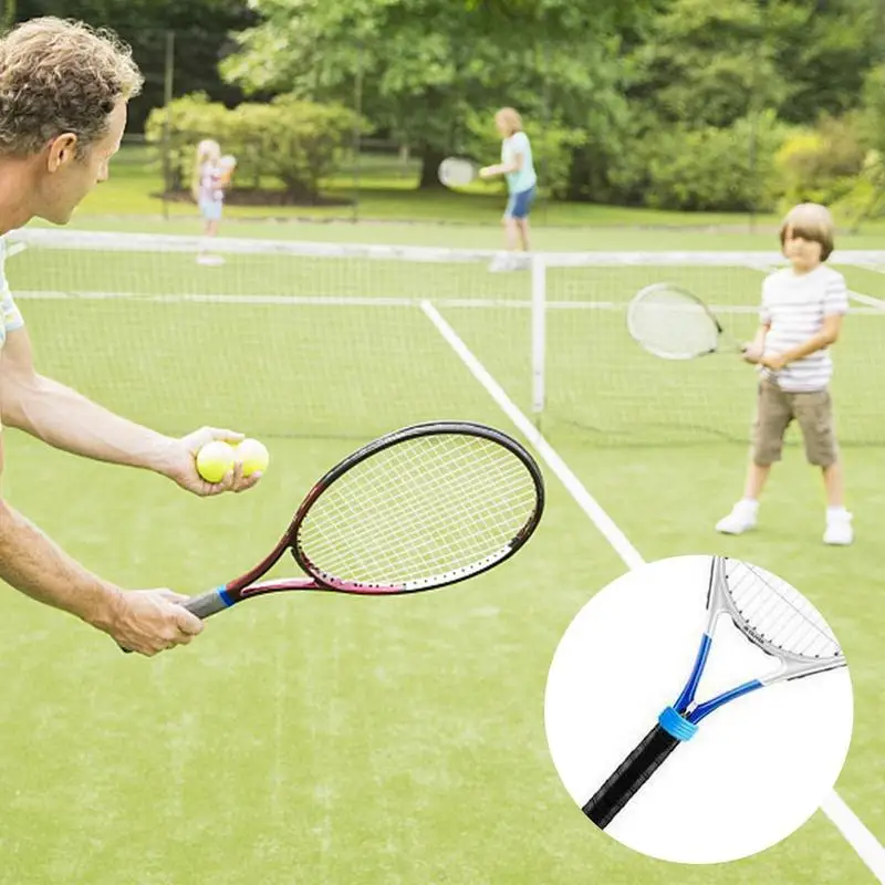 Tennis Grip Band Ring Stretchy Tennis Racket Handle Rubber Ring Tennis Racquet Grips Non-slip Badminton Tennis Absorbent Cover