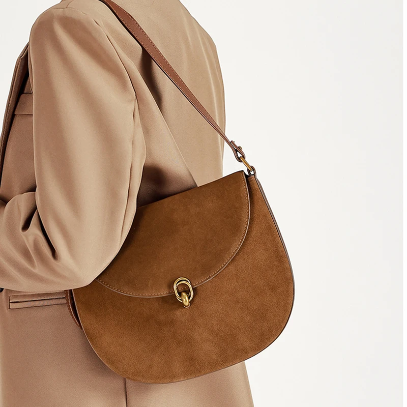 New Style Women's Genuine Leather Bag Fashiona Large Capacity Armpit Bag Versatile Daily Commuter Shoulder Handbag for Ladies