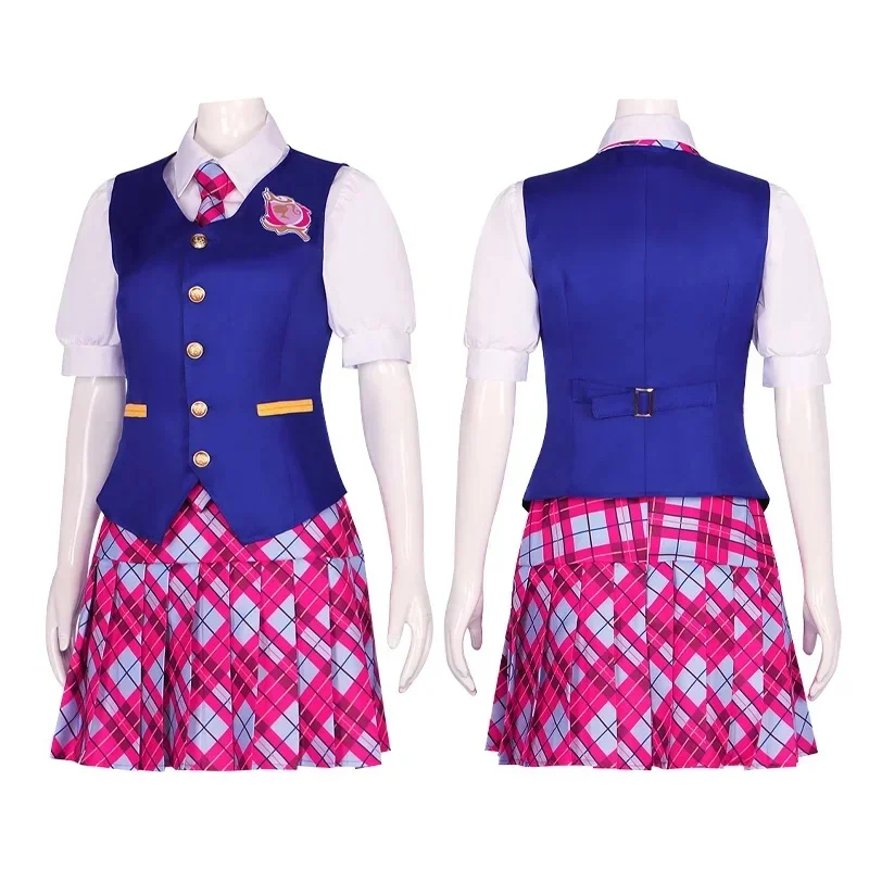 Disfraz de Cosplay Premium de Película, Vestido de Uniforme Escolar de Princesa Encantadora, Traje de Delancy Sofia, Top y Falda para Mujer Adulta H