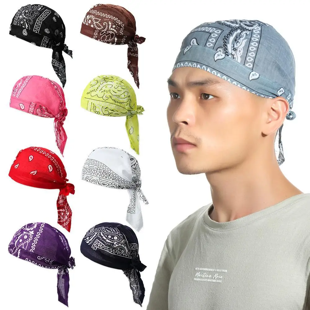 Men Women Quick Dry Cotton Pirate Hat Outdoor Sport Bandana Headscarf Cancer Chemo Cap