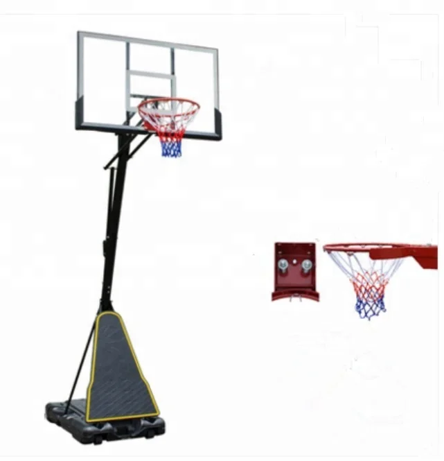 安価なポータブルバスケットボールスタンド、移動可能で高さ調節可能