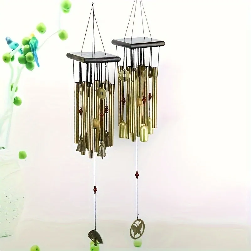Retro Large Butterfly Pattern Wind Chimes Outdoor Garden Decoration Tubing Courtyard Artwork Outdoor Chimes Home Decor
