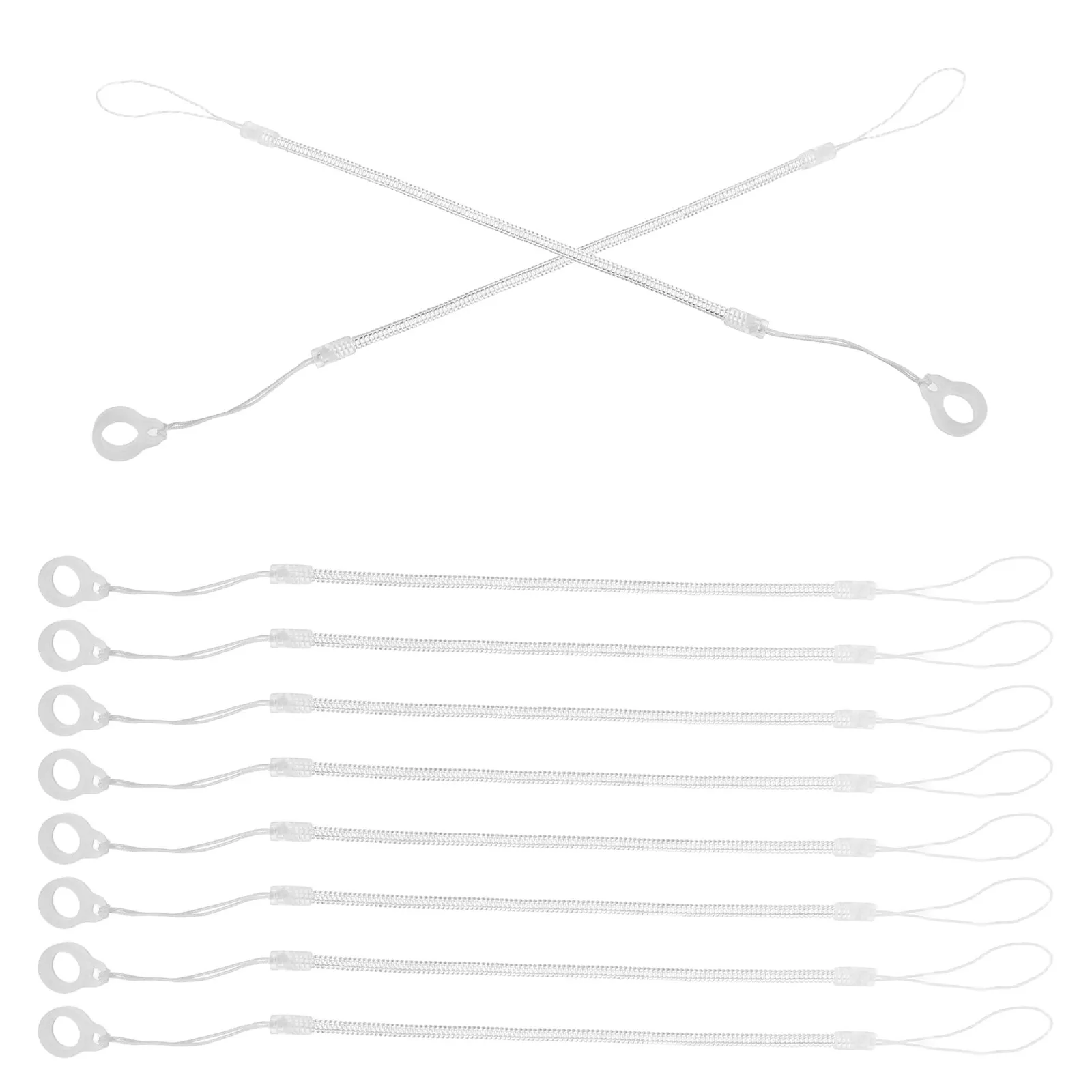 

10Pcs Flexible Silicone Retractable Pen Lanyard Anti-Loss Stylus Tether Cord for Capacitive Pens Office Library School Use