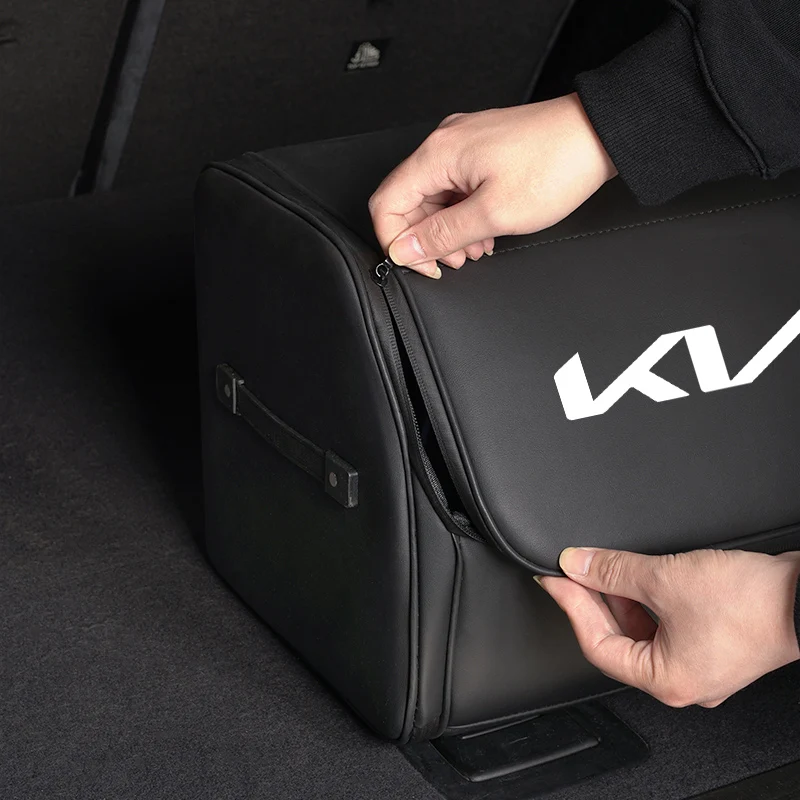 كيا سيارة عالية السعة حقيبة تخزين جلدية صندوق تنظيم صندوق السيارة لكيا EV6 ستينغر ريو سورينتو بيكانتو Ceed Borrego Syros K4