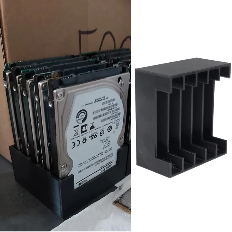 

3.5-Inch Mechanical Hard Drive Storage Box 3D Printed Black Storage Rack Organizer Hard Drive Storage Box Caravan Accessories