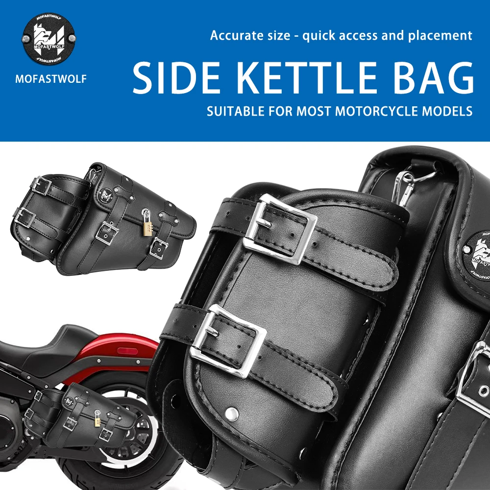 Motorcycle Tail Bag with Password Lock Fuel Tank Side Bag Hanging Water Bottle Carrier for Bikers