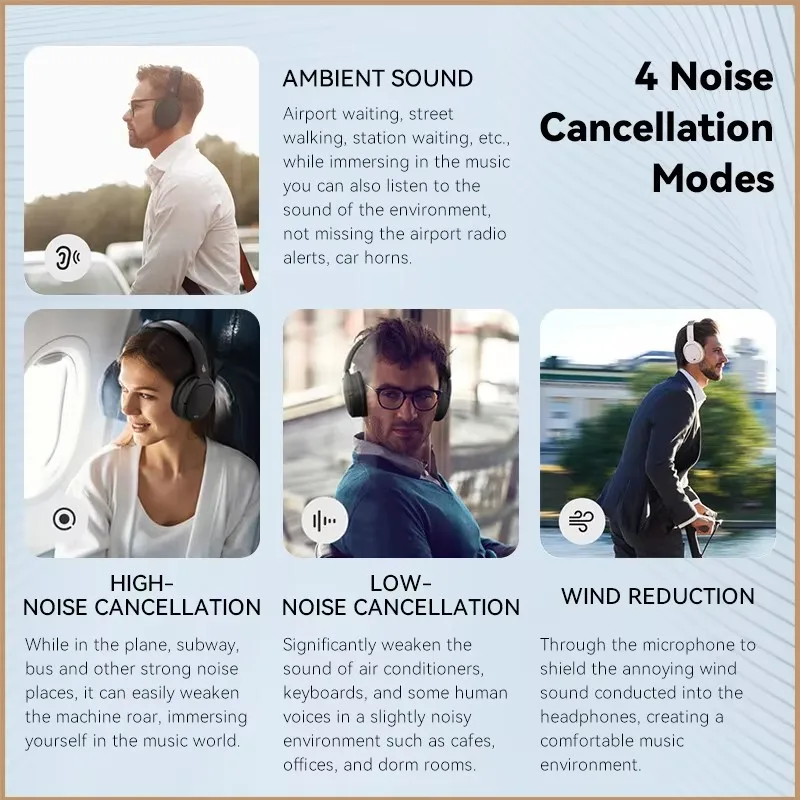 Edifier WH950NB Active Noise Cancelling Wireless Headphones Hi-Res Wireless 55hrs Playback 4 Microphones Bluetooth 5.3 Headset