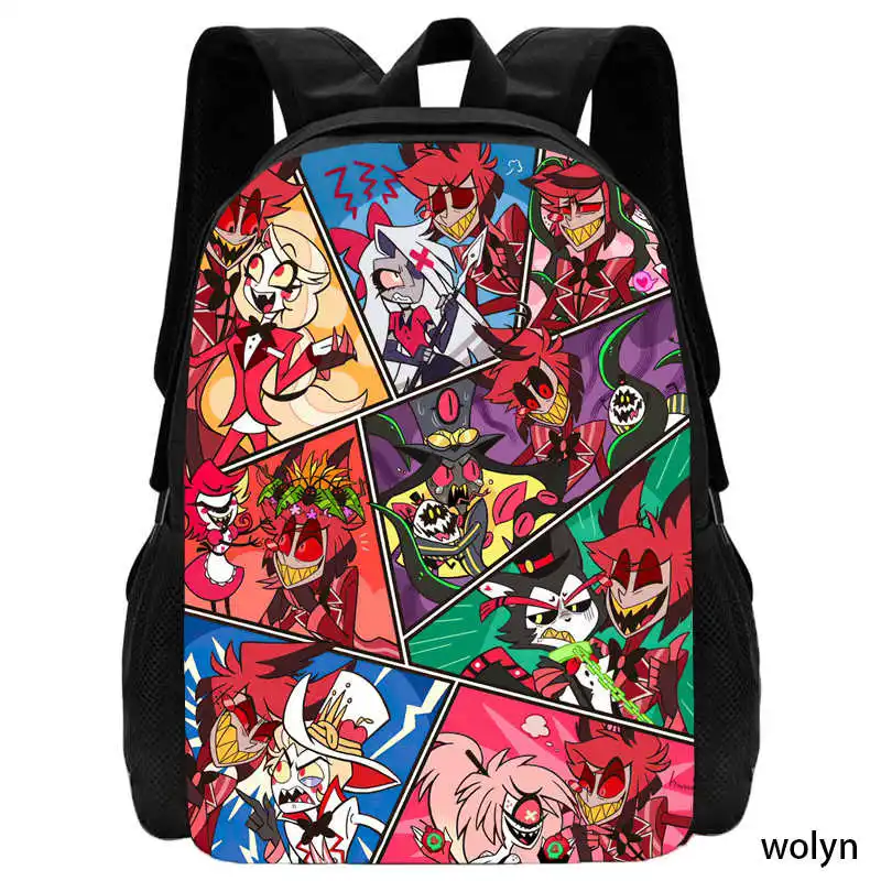 Mochila H-Hazbin Anime Hotel Kinder Rucksack für die Schule Cartoon Schult aschen für Jungen Mädchen leichte Schule Rucksack für Kinder