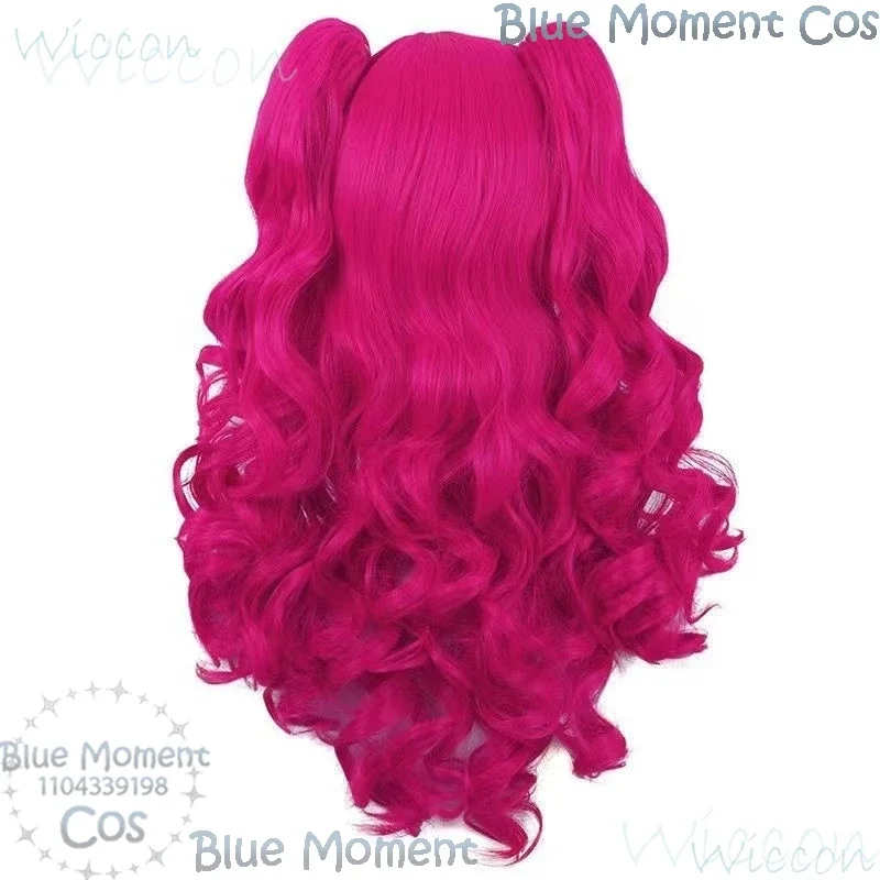 CosplayAnime Pinkie Pie Cos PP Pinkamena Diane Pie Cosplay Personificación My Little Cos Linda peluca de Pony Rosa rizos ondulados Pa