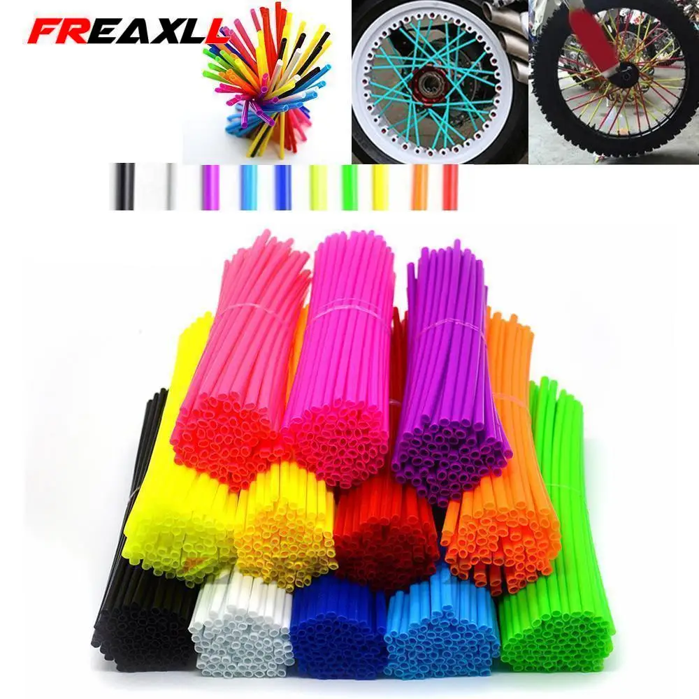 

72 pcs Universal Moto Off Road Wheel RIM Spoke Skins covers for XC DRZ RM RMX RMZ 85 125 250 For Suzuki For Kawasaki For Yamaha